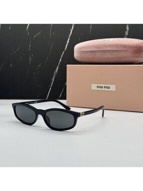 NEW MIU MIU MUA06S 16K08Z SUNGLASSES BLACK WOMEN MU A06S, SMU A06 EYEWEAR